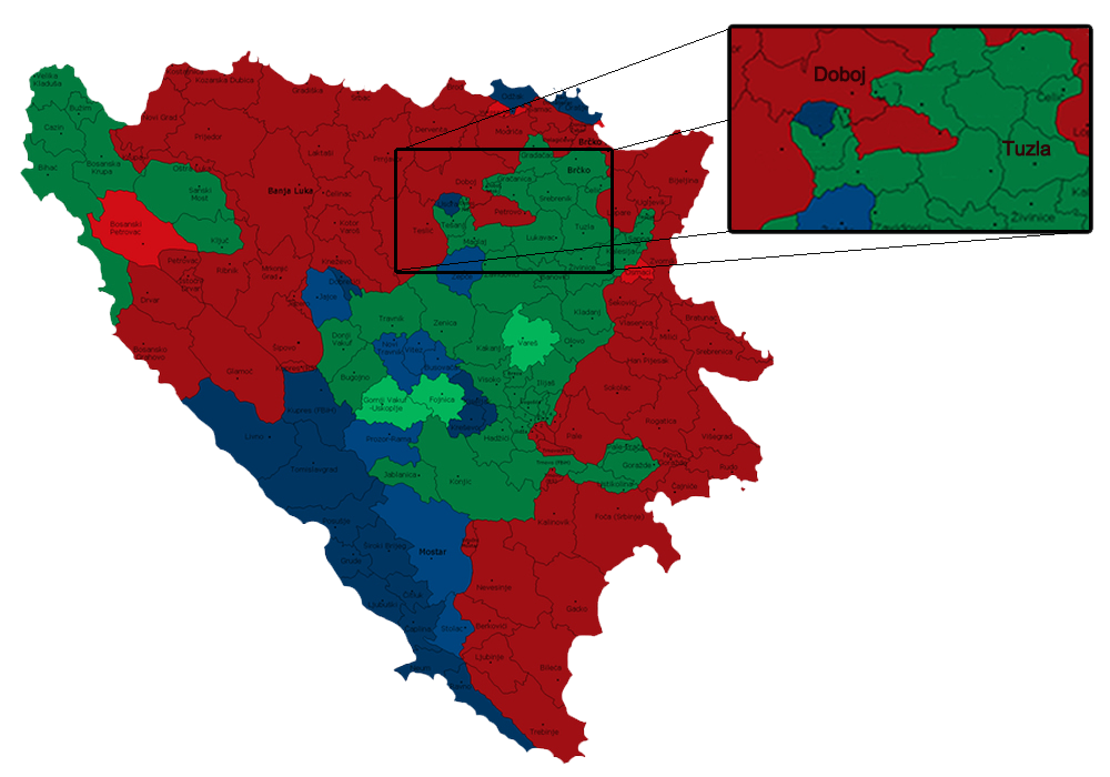 a map of Bosnia and Herzegovina